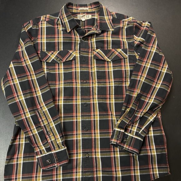 Duluth Trading Other - DULUTH TRADING CO Men's Sz L Black Plaid Shirt Snap Up Casual Outdoors